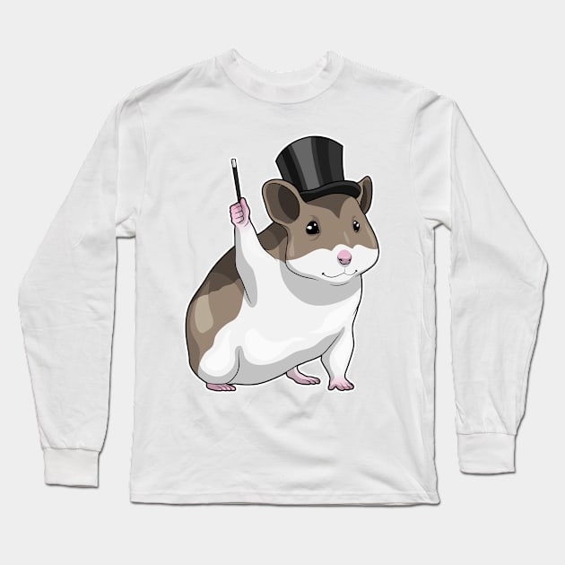 Hamster Wizard Magic wand Long Sleeve T-Shirt by Markus Schnabel